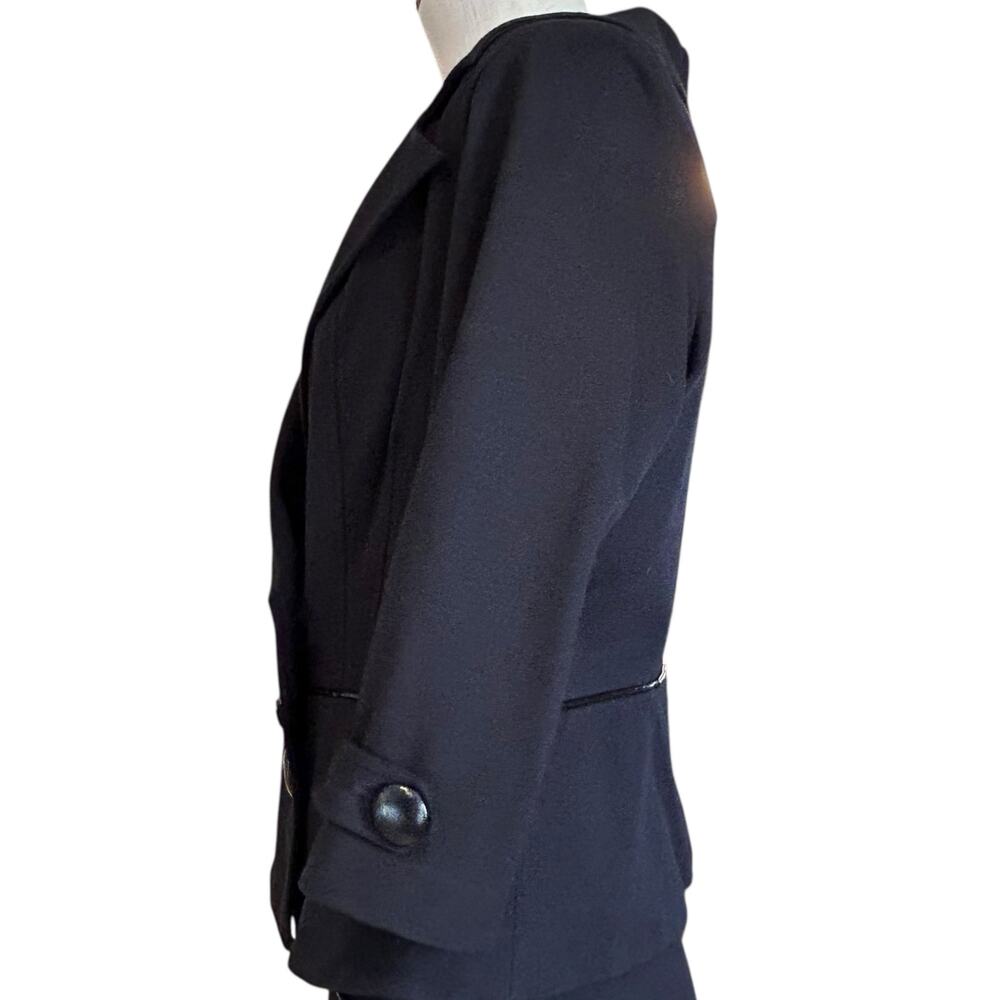 Vintage Cache Black Blazer Womens Sz Large Y2K Power Dressing Parisian Chic - Picture 12 of 16